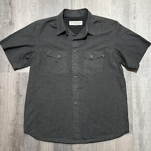 Grenade Gloves Snowboarding Black Pearl Snap Shirt Skater Grid Pattern SS Mens L