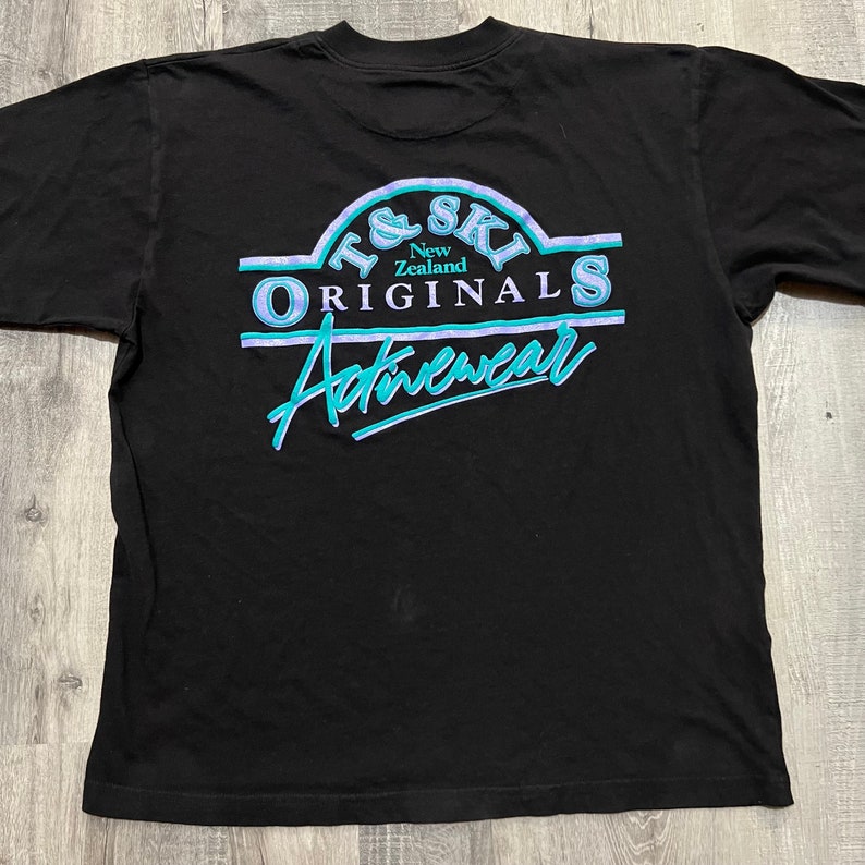 VTG T&ski Originals Black New Zealand Activewear Snowboard Skiing 90s T ...