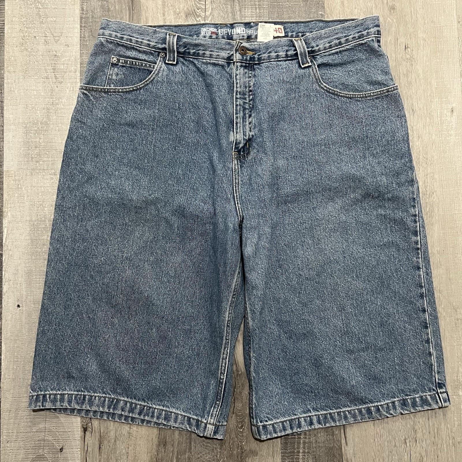 Anchor Blue Baggy Shorts - Etsy