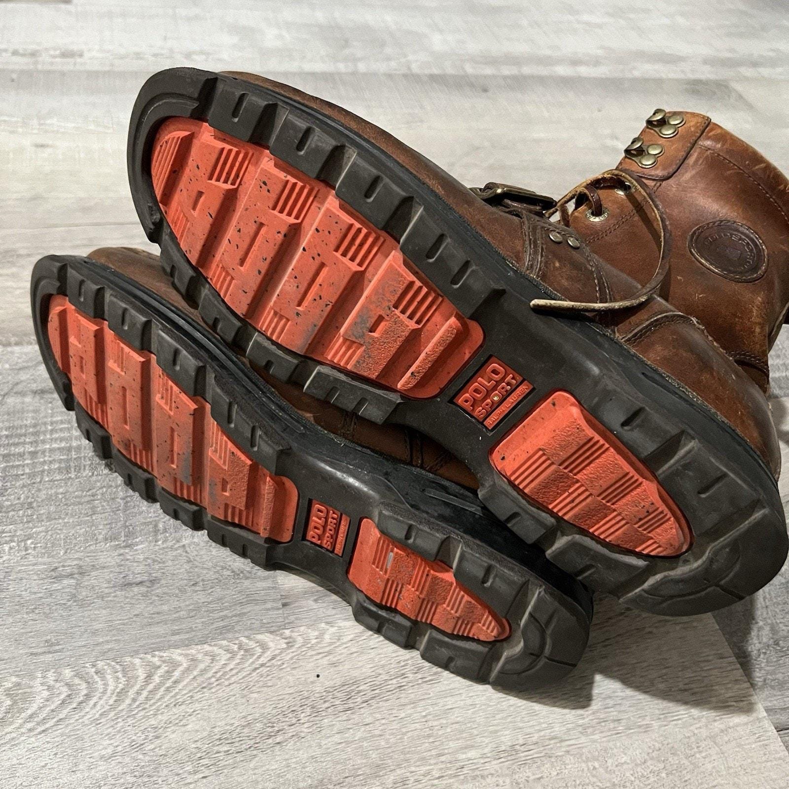 VTG Polo Sport Ralph Lauren Brown Leather Ranger Cookie Boots