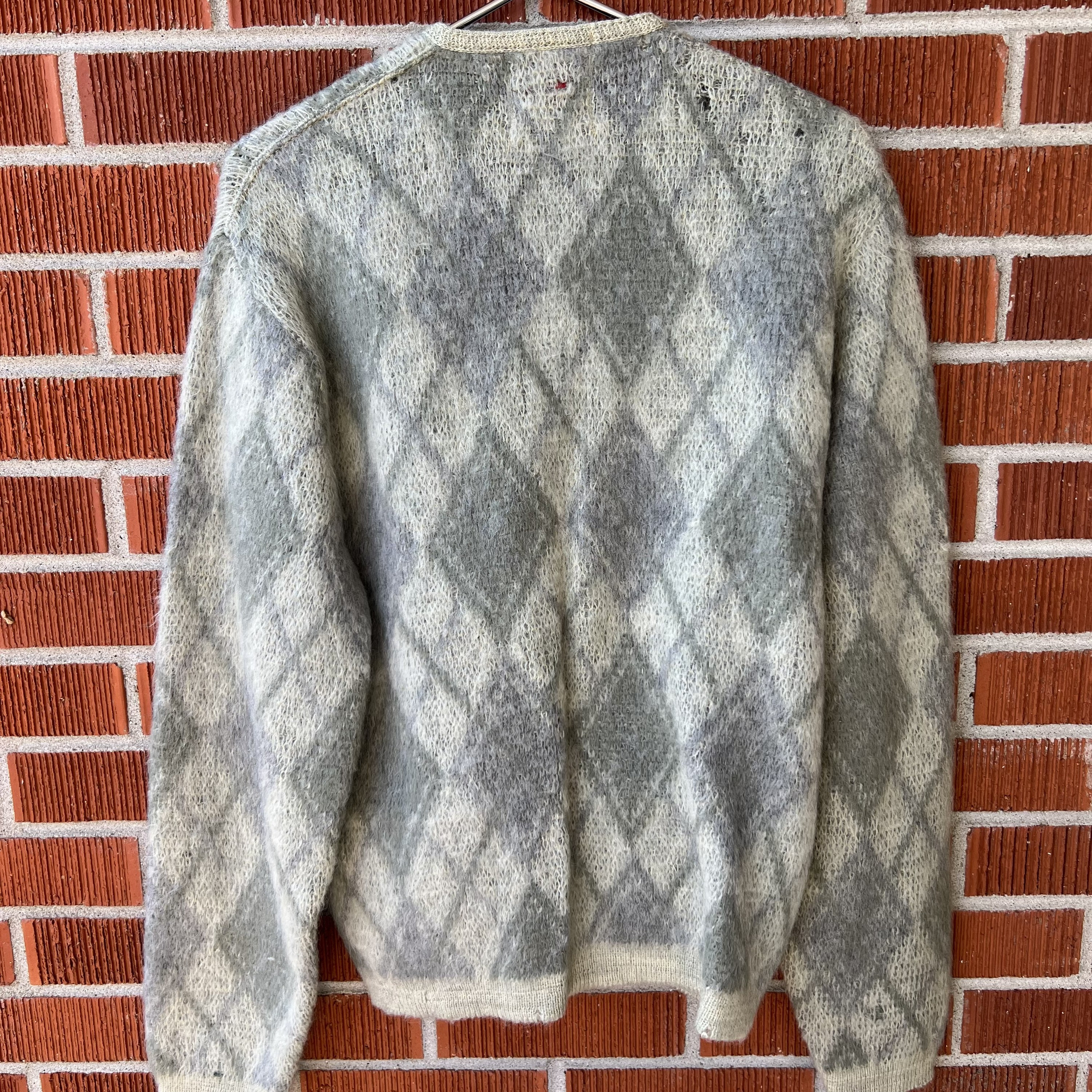 VTG Jantzen Green 60s Argyle Mohair Fuzzy Grunge Knit Cobain VTG Jantzen Green 60s Argyle Mohair Fuzzy Grunge Knit Cobain