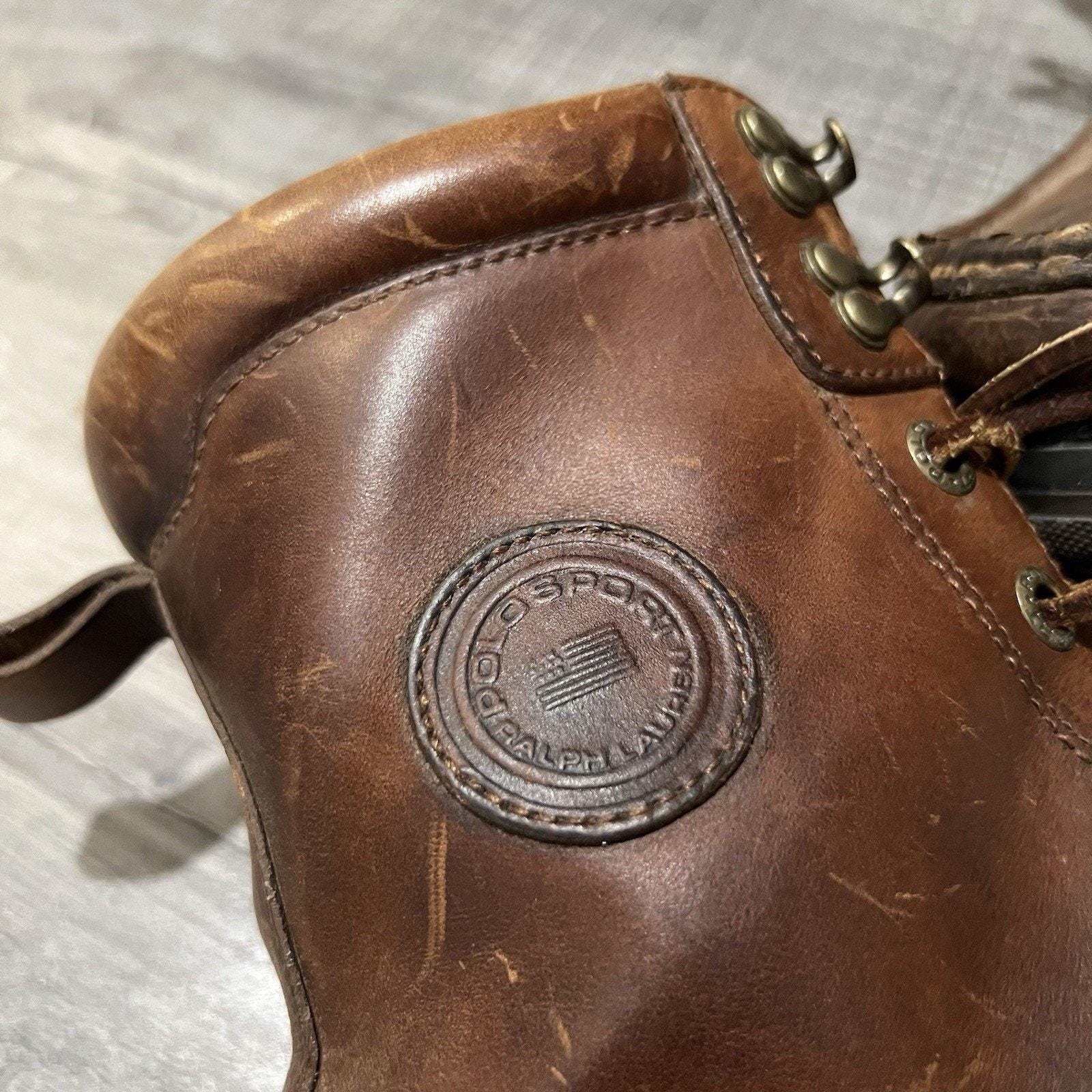 VTG Polo Sport Ralph Lauren Brown Leather Ranger Cookie  display picture 1