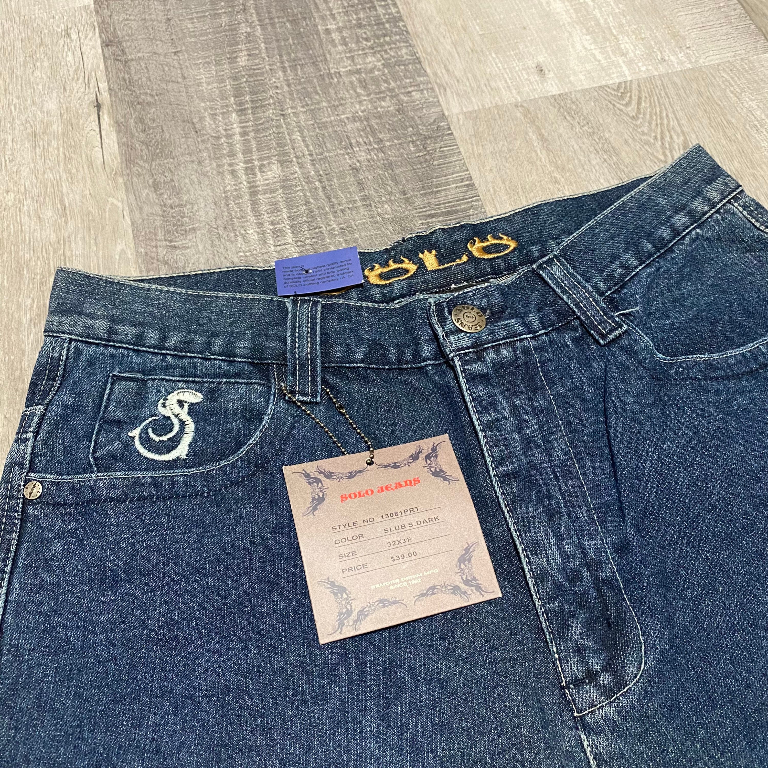 SOLO Jeans Blue Denim Expolited Skull 