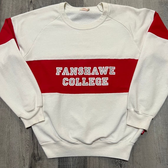 VTG Fanshawe College Red/White Two Tone Striped 80