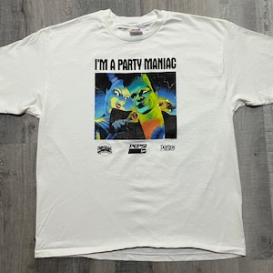 VTG Im A Party Maniac Universal Monsters Frankenstein White Pepsi Horror Shirt XL