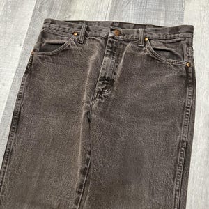 VTG Wrangler Brown Denim Mens Cowboy Jeans 936KCL Straight Leg Faded Y2K 35 image 3