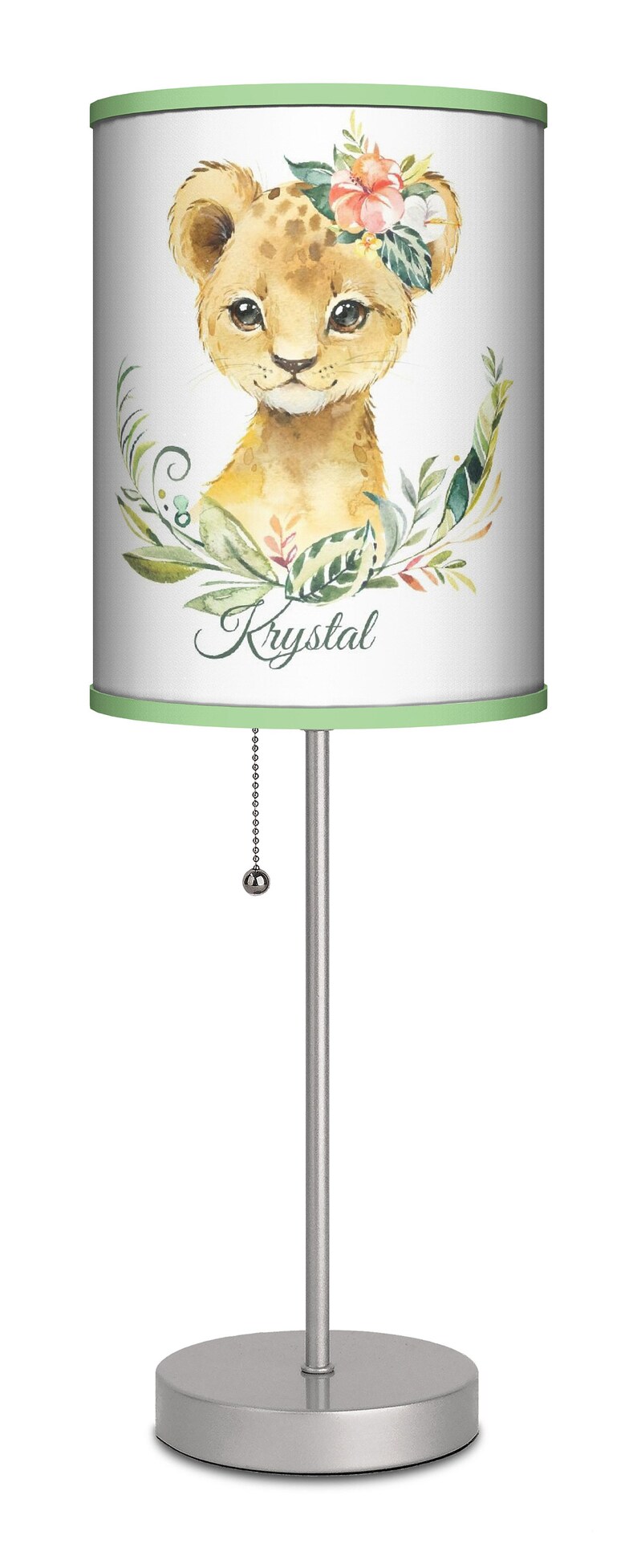 Nursery Lamp Baby Lion Cub Animal Table Lamp for Little Girls Etsy