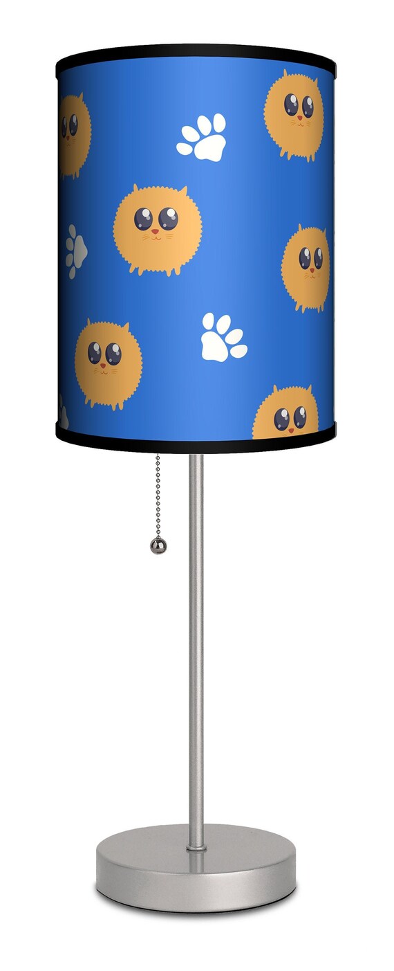 Furry Ball Cat Table Lamp Funny Lamps Cat Lover Home Decor Etsy