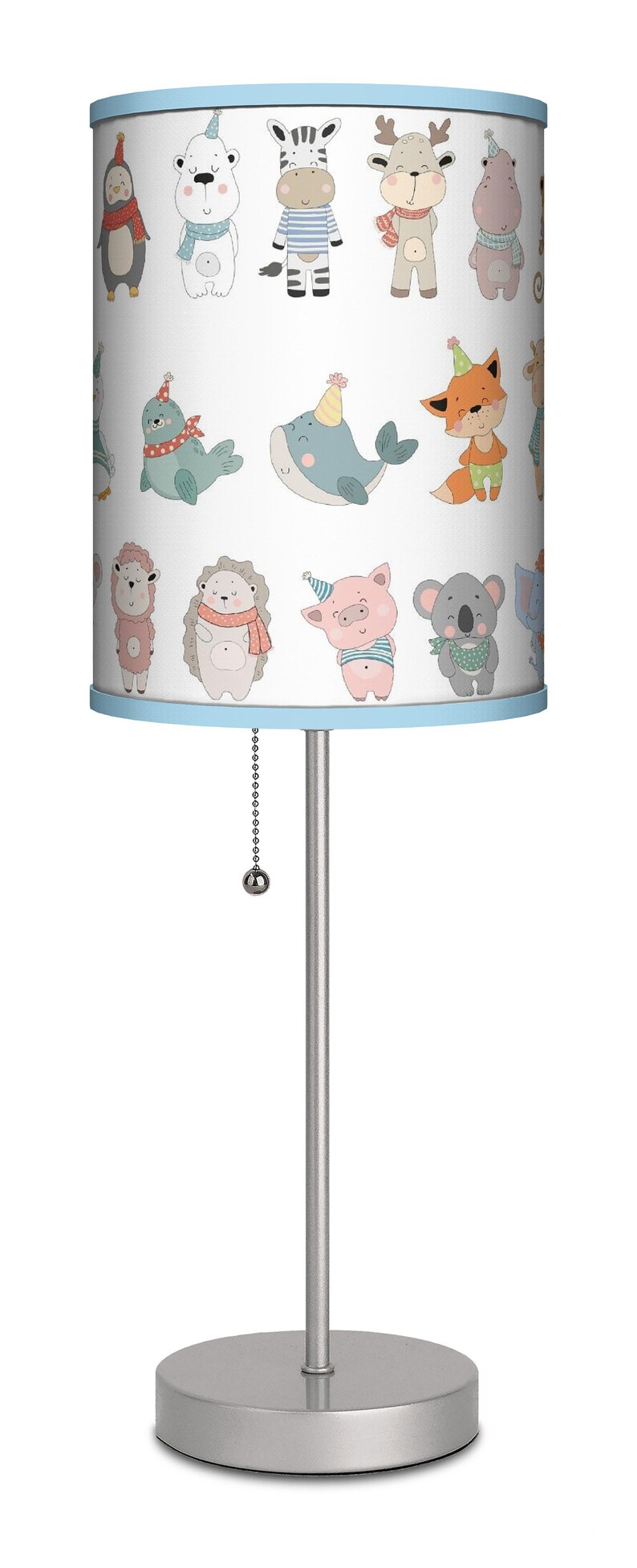 Baby Boy Nursery Lamp With Forest Animals Lampshade Etsy