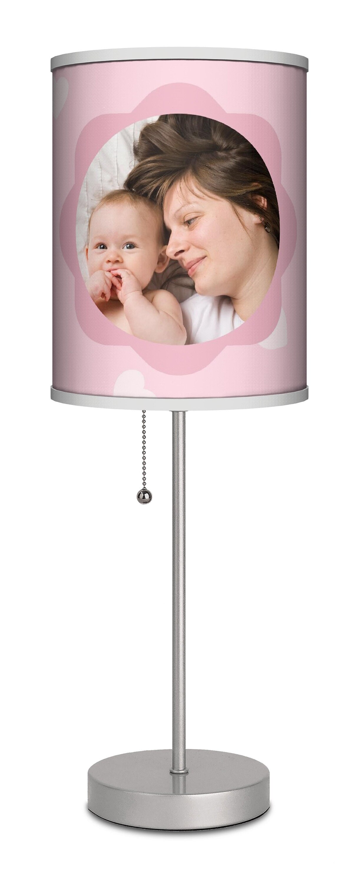 Pink Nursery Lamp Personalized Baby Girls Pink Hearts Etsy