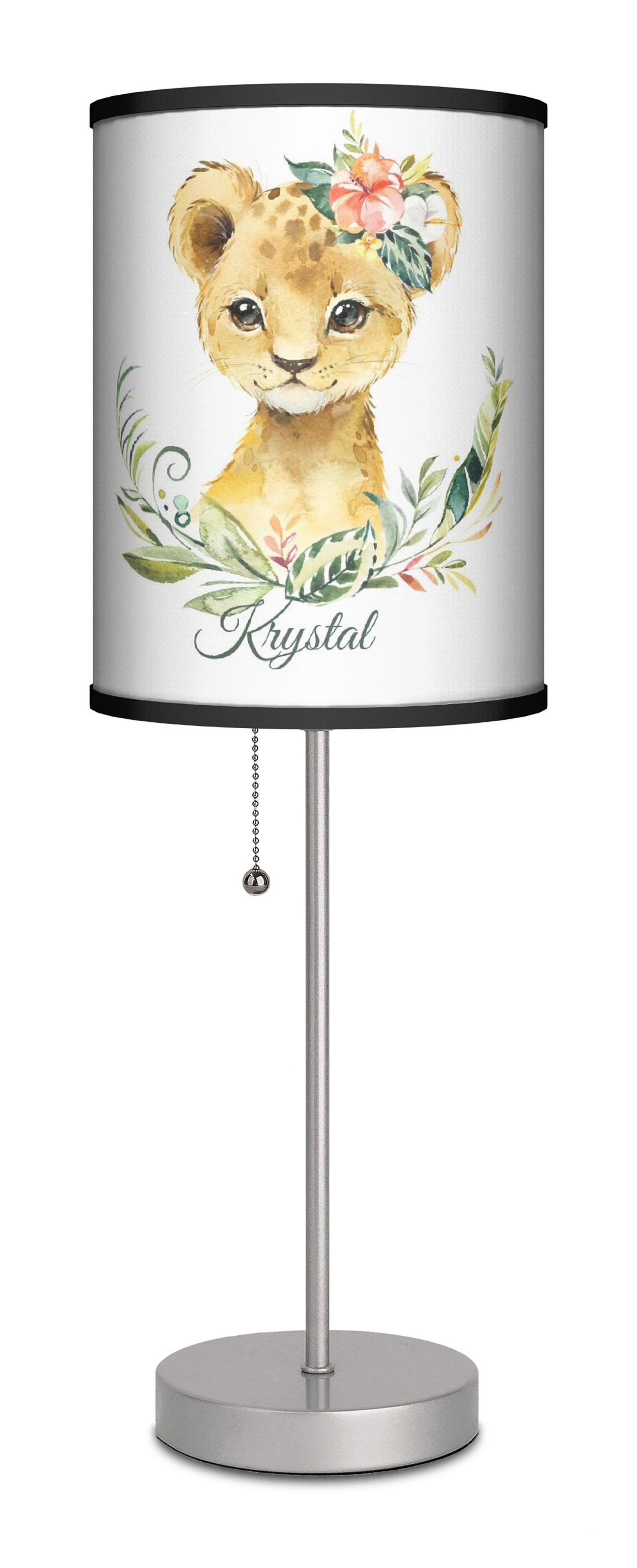 Nursery Lamp Baby Lion Cub Animal Table Lamp for Little Girls Etsy