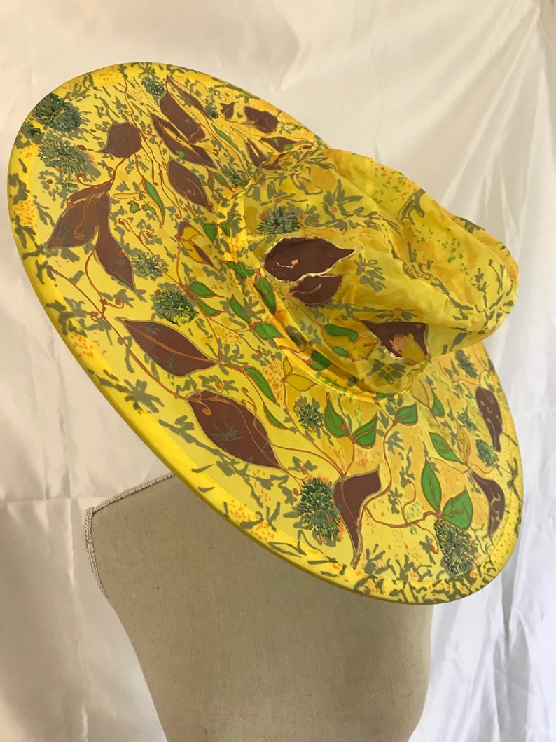 100/% pure silk hand-painted sun hat