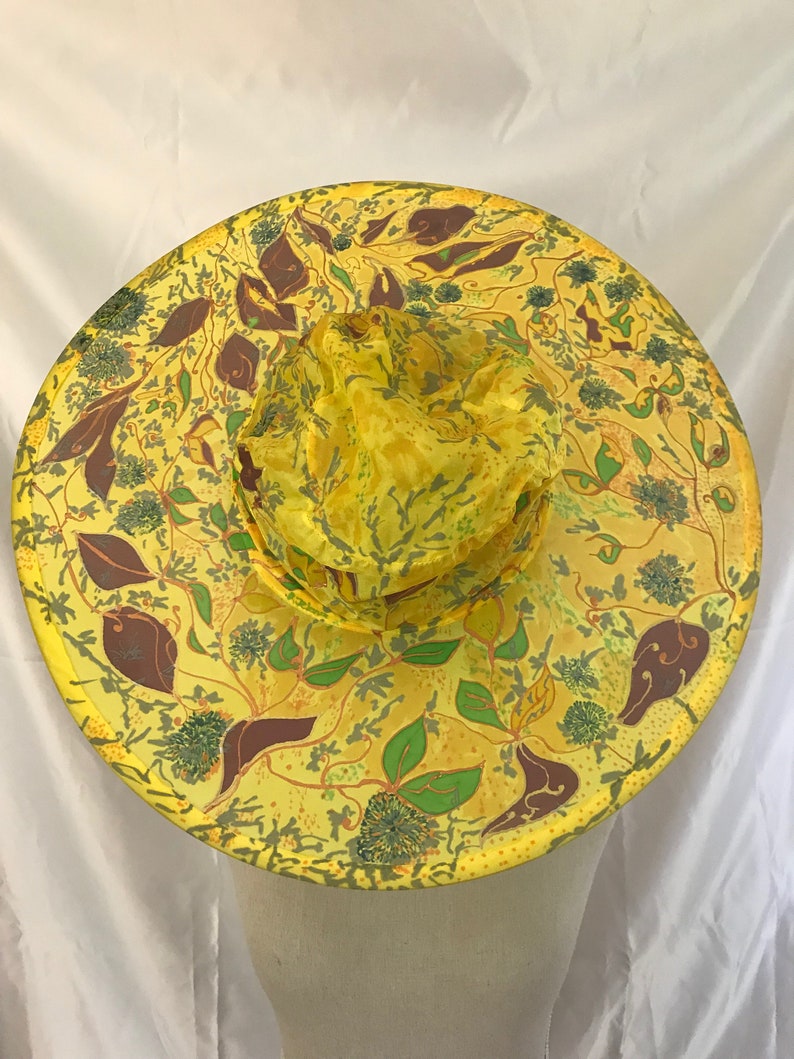 100/% pure silk hand-painted sun hat