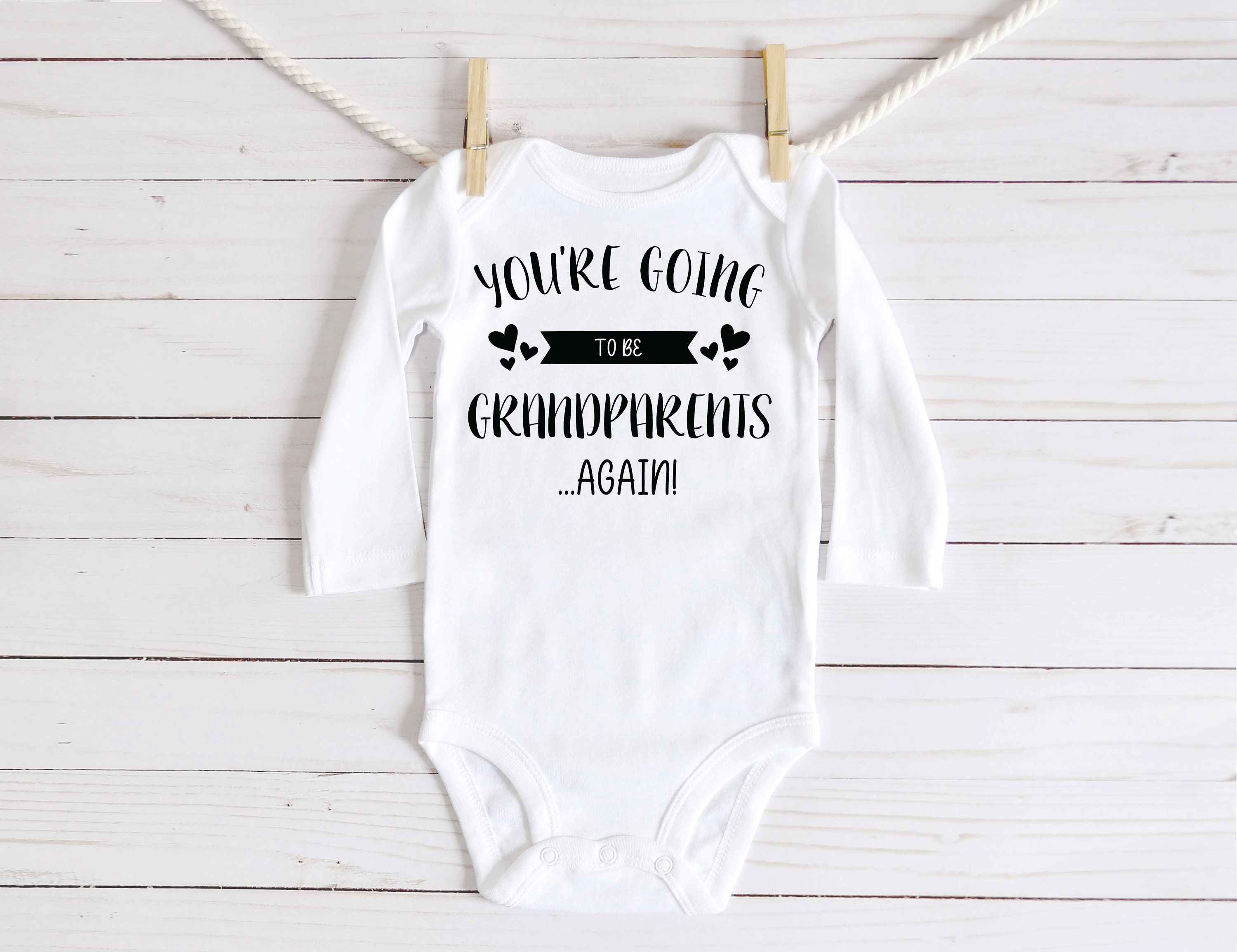 Grandparents Again Baby Announcement Onesie® Pregnancy | Etsy