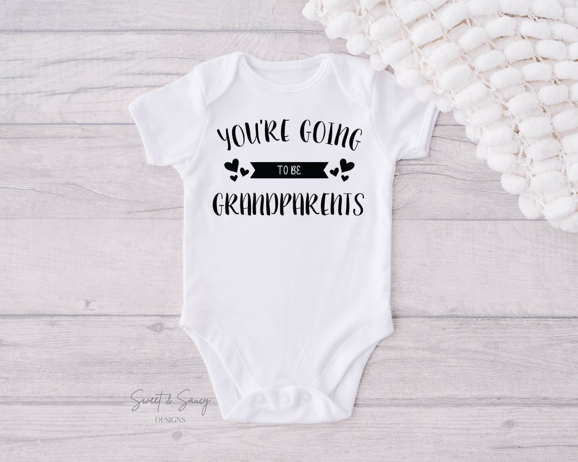 Grandparent Reveal Onesie® Grandparents Baby Announcement Etsy