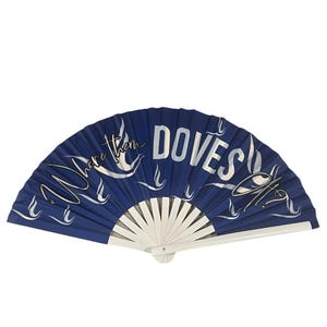 Where Them Doves At? – Folding Hand Fan | Blue & White Dove Print | Zeta Phi Beta Sorority-Inspired Accessory | 33cm