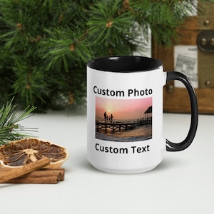Custom Photo Mug: Birthday, Mom&#39;s Gift, Anniversary & Valentine&#39;s Day Present, Personalized Coffee Cup