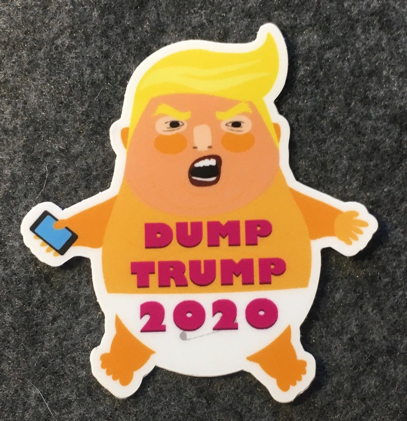 Dump Trump 2020  Trump Balloon Sticker 3 tall image 0