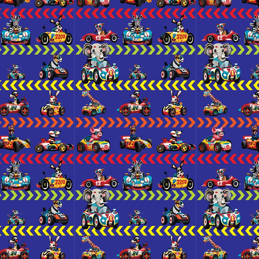 Vibrant Zoo Racers - Etsy