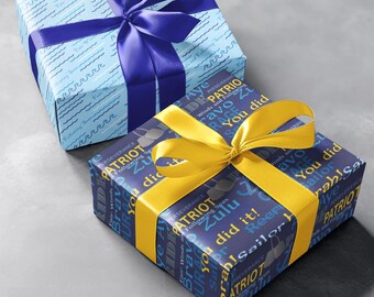 Double-Sided Navy Wrapping Paper, 20" x 29", 5 sheets