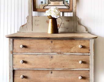 Antique Dresser With Mirror Etsy