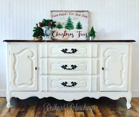 Soldbuffet Hutch French Provincial Tv Stand Changing Etsy