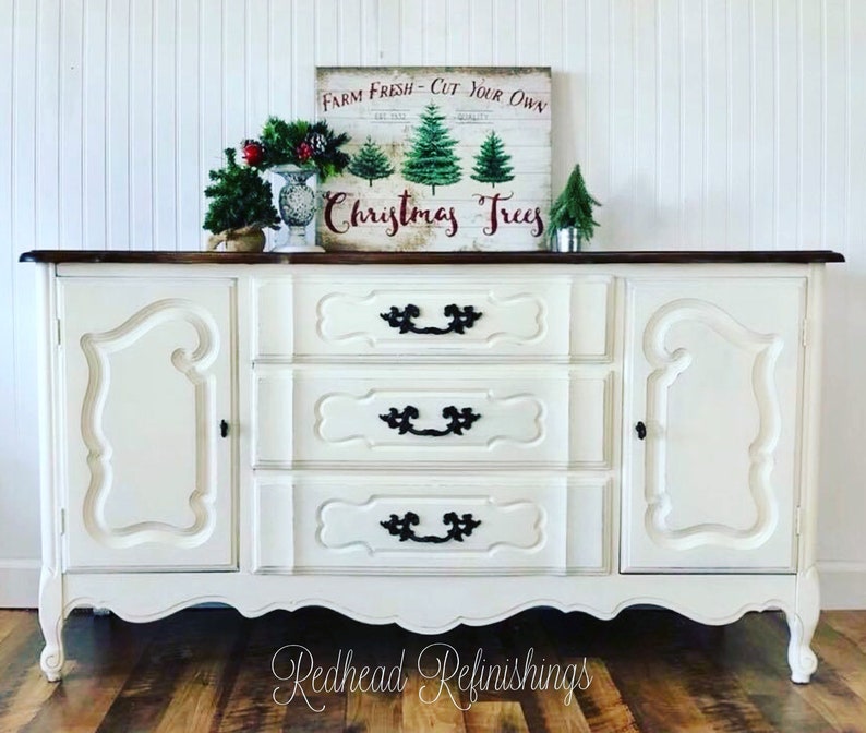 Sold Buffet Hutch French Provincial Tv Stand Changing Table Console Sideboard Farmhouse Rustic Cottage