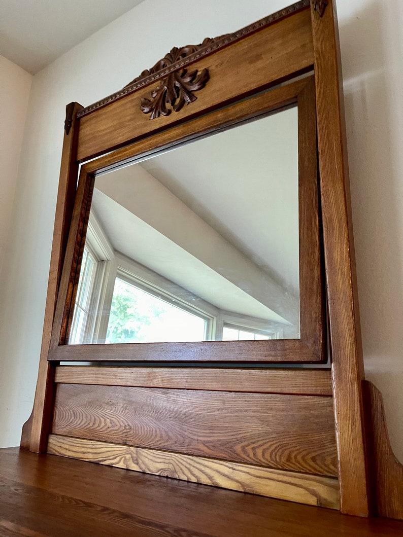 Antique Dresser With Mirror Antique Oak Vanity Entryway Etsy
