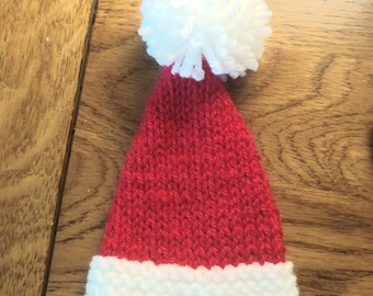 Easy Knitting Pattern Santa Hat mini Beginner Christmas Decoration Digital Download PDF