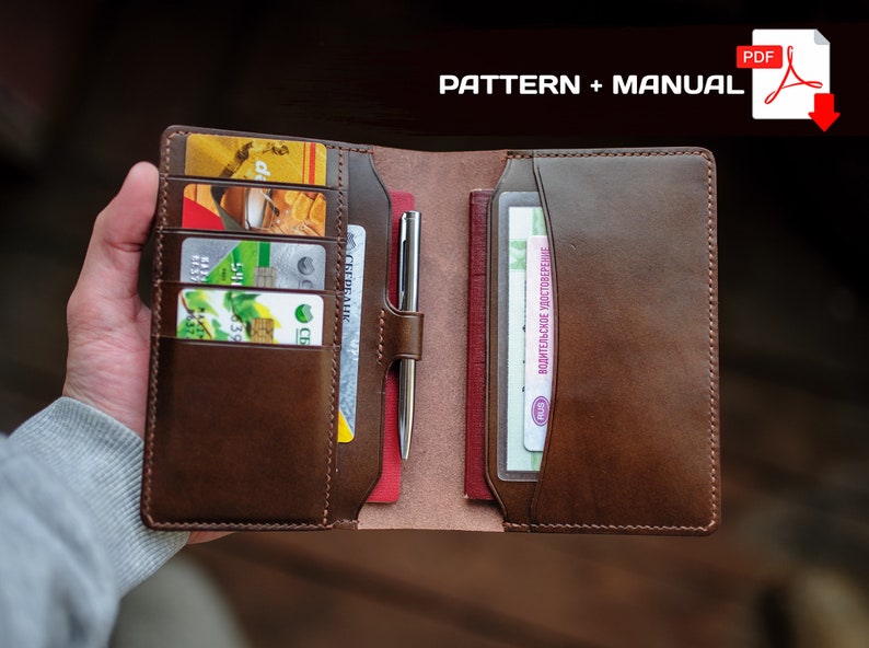 Pattern Passport Wallet Passport Leather Holder PDF Travel Etsy