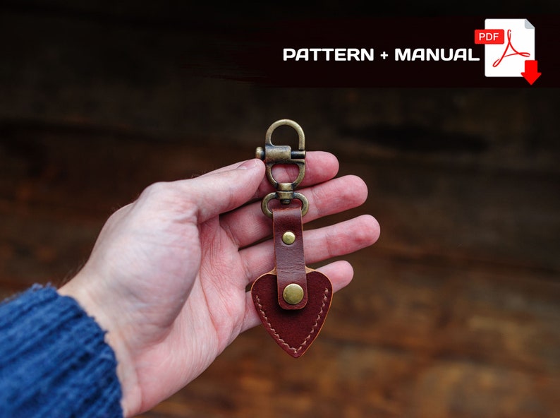 Leather Guitar Pick holder pattern Guitar Pick holder Etsy