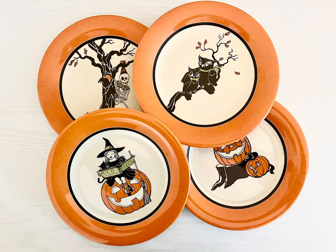 Pottery Barn Kids Melamine Halloween Plates Set of 4 Etsy