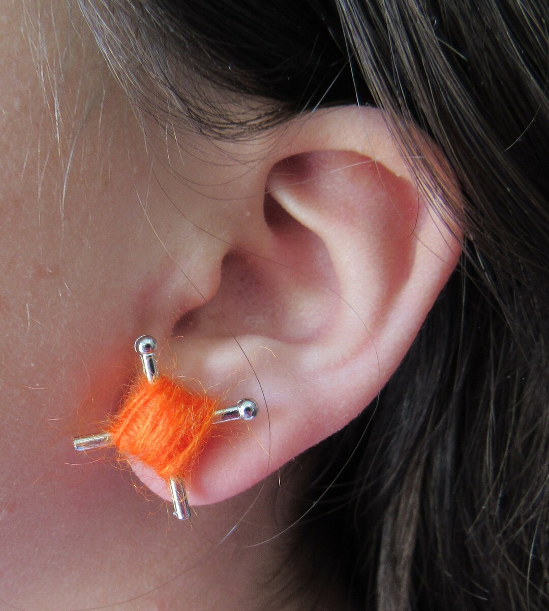 Yarn Ball Earrings, Yarn Earrings, Wool Ball Earrings, Yarn Ball