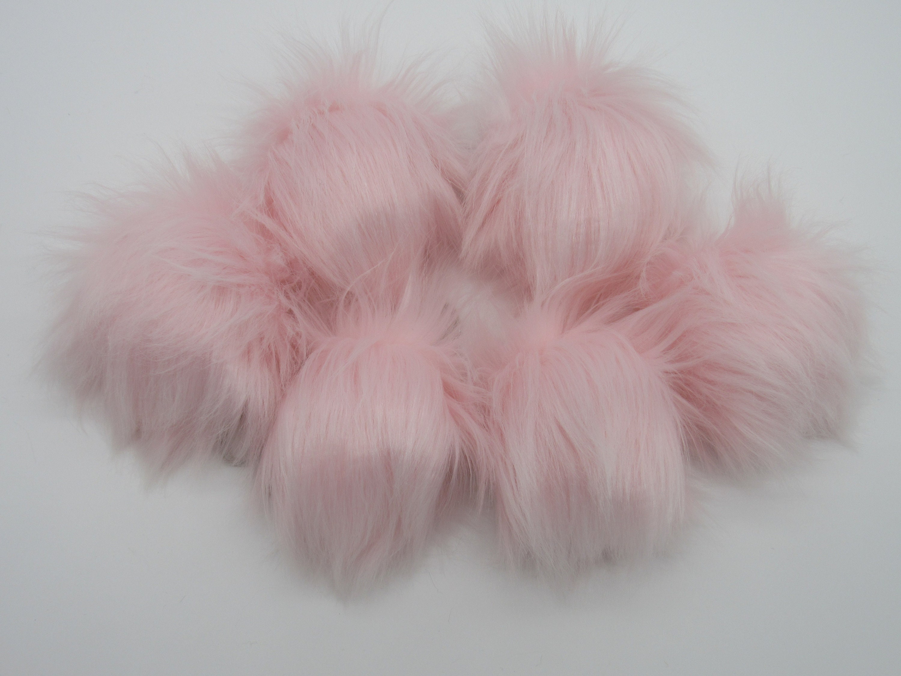 Light pink fur pom Light Pink Pom Pom Baby pink Pom Pom Etsy