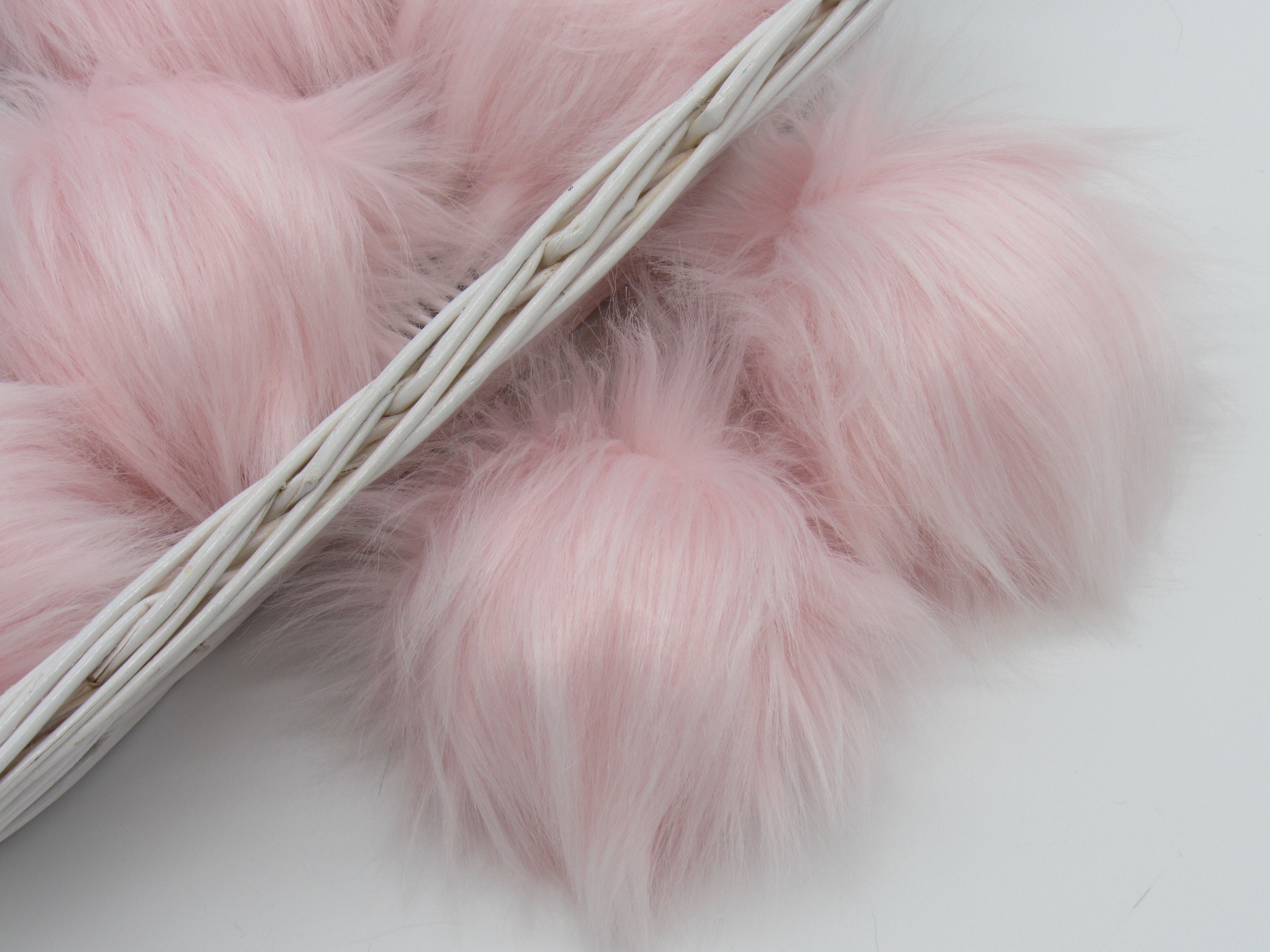 Light pink fur pom Light Pink Pom Pom Baby pink Pom Pom Etsy