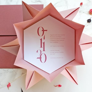 Ensemble d’invitation de mariage élégant | | d’invitation Origami imprimée Ensemble d’invitation unique | Origami Invitation SAMPLE