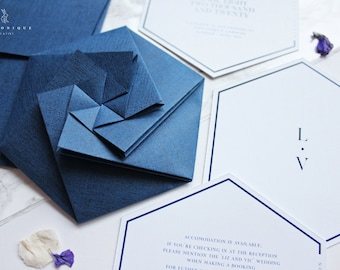 Wedding Invitation Set | Printed Origami Invitation | Unique Invitation Set | Origami Invitation SAMPLE