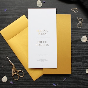 Wedding Invitation Suite | Elegant Invitation | Minimalist Wedding Invite | Gold Wedding Invitation Suite