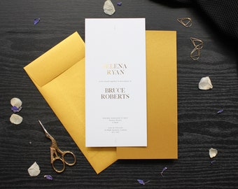 Wedding Invitation Suite | Elegant Invitation | Minimalist Wedding Invite | Gold Wedding Invitation Suite