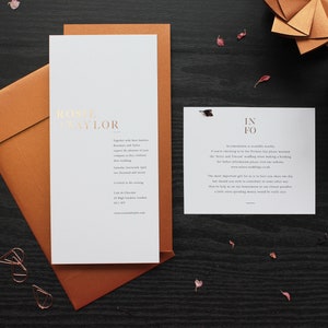 Wedding Invitation Suite | Elegant Invitation | Minimalist Wedding Invite | Rose Gold Wedding Invitation Suite