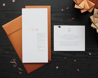 Wedding Invitation Suite | Elegant Invitation | Minimalist Wedding Invite | Rose Gold Wedding Invitation Suite