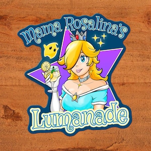 Prinzessin Rosalina Nintendo Super Mario Aufkleber „Mama Rosalinas Lumanade“ Aufkleber auf glänzendem Vinyl