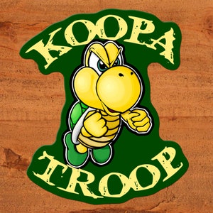 Koopa Troop - Super Mario Bros. Koopa Troopa Glänzende Vinyl Sticker - Nintendo Custom Handgezeichnete Kunst