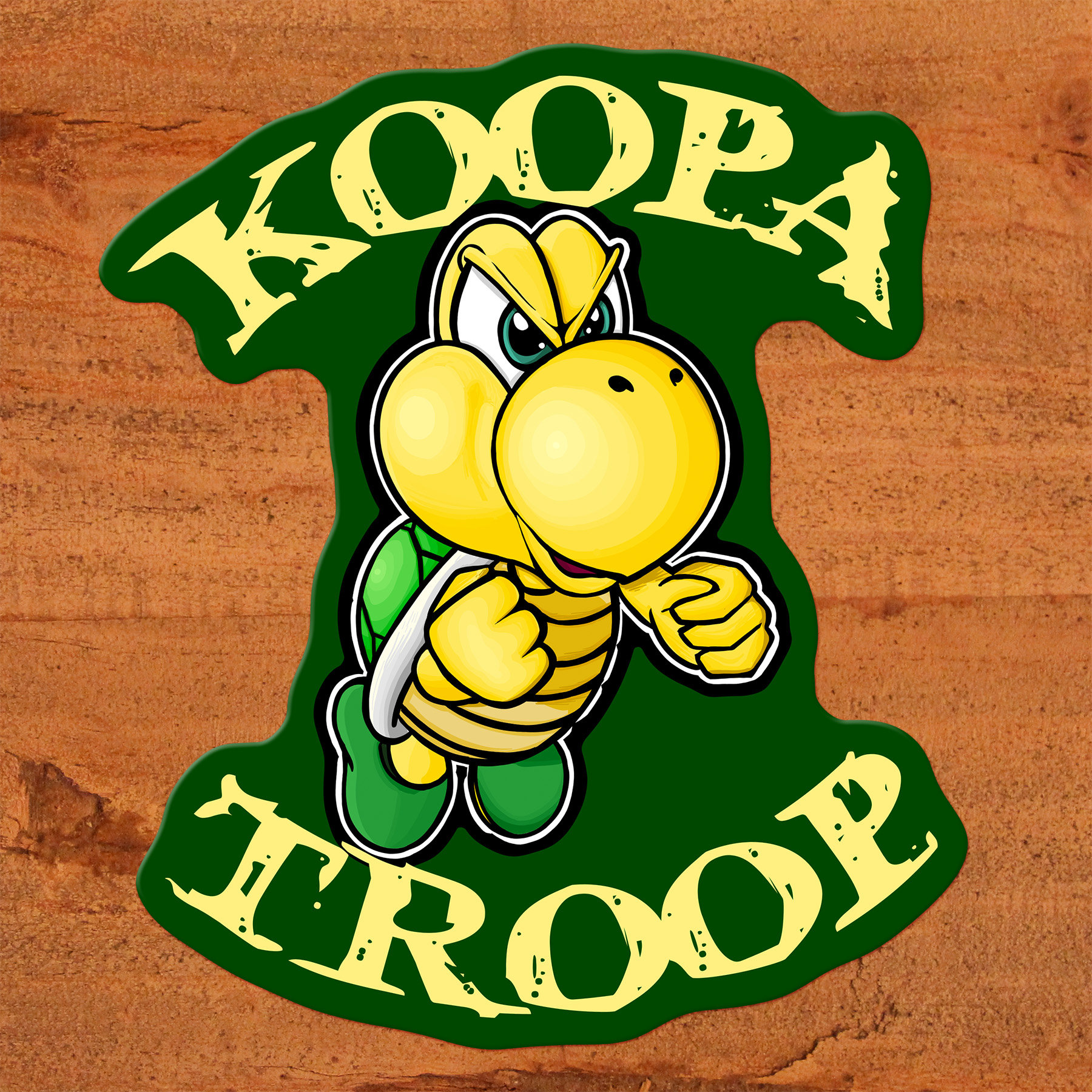 Koopa Troop - Super Mario Bros. Koopa Troopa Glossy Vinyl Sticker - Nintendo Custom Hand-Drawn Art