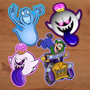 Luigi's Mansion Aufkleber - King Boo, Luigi, Goob Ghost - Nintendo Glossy Vinyl Sticker Pack Benutzerdefinierte handgezeichnete Kunst