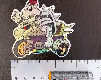 Dry Bowser Riding the Bone Rattler from Mario Kart 3