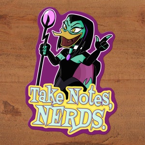 Autocollant Magica De Spell Ducktales sur vinyle brillant - Prenez des notes, nerds! (Contes de canards 2017) Art personnalisé dessiné à la main