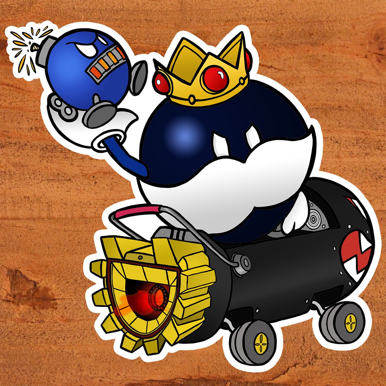 King Bob-omb in Mario Kart Nintendo Glossy Vinyl Sticker - Etsy