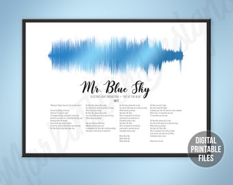 Mr Blue Sky Lyrics Etsy