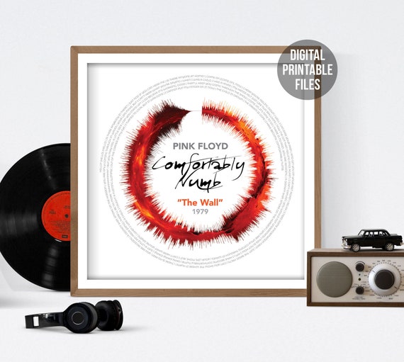 Comfortably Numb Radial Sound Wave And Lyrics Art The Wall Etsy